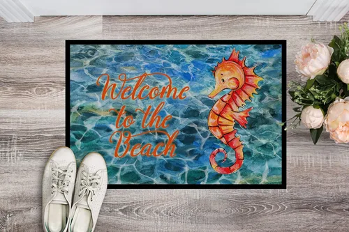 Miniatura 2 de Caroline's Treasures BB8519JMAT - Felpudo de bienvenida con caballito de mar de 24 x 36 pulgadas, para interiores y exteriores, para entrada