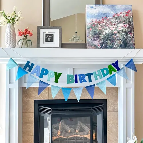 Miniatura 4 de Cartel de feliz cumpleaños preencordado – Guirnalda de bola de fieltro, decoraciones de fiesta de arcoíris, guirnalda de feliz cumpleaños, letrero