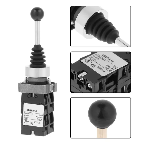 Miniatura 6 de 4NO Interruptor de palanca de mando bloqueado de 4 posiciones 4 contactos normalmente abiertos para control de circuitos de CC de CA 50Hz