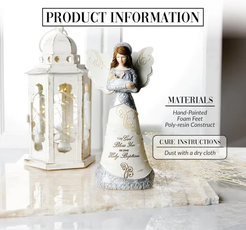 Miniatura 26 de Pavilion Gift Company 82433 Bless This Home - Figura de ángel ébano de 6 pulgadas, color crema