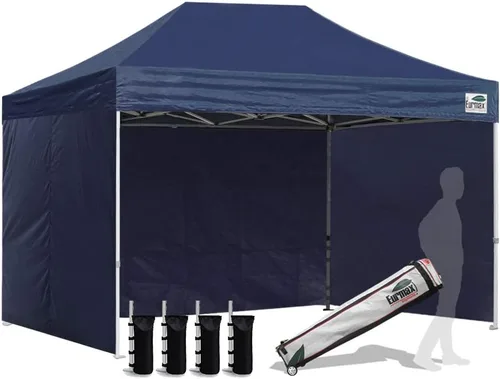 Miniatura 56 de Eurmax Tienda de campaña desplegable de 8 x 8 de Estados Unidos, con bolsa rodante patentada sin puntas, 4 paredes extraíbles con cremallera, toldo
