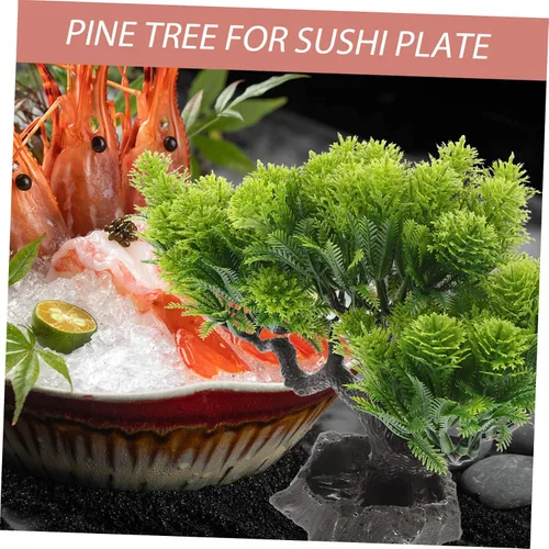 Miniatura 8 de Decoración de pino de bienvenida, mini adorno de pino artificial para plato de sushi y plato de sashimi, ideal para mesa de restaurante japonesa