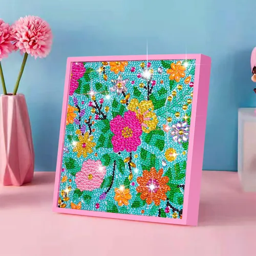 Miniatura 12 de ZUYUSUT Kits de pintura artística de diamantes para niñas de 5 a 12 años, kits de arte y manualidades, kits de gemas por números con marco de madera