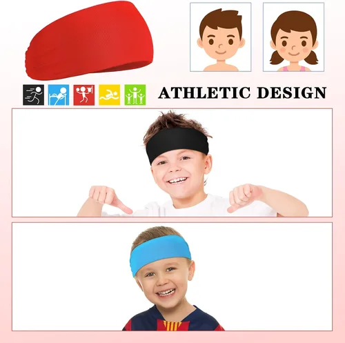 Miniatura 64 de Deekin 6 diademas de fútbol para niños, diademas de fútbol para niños, bandas para el sudor atléticas para niños, diademas de fútbol para niños