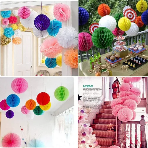 Miniatura 3 de 6 bolas de papel de panal de papel, bolas de flores de papel de seda, decoración de fiesta, pompones, decoración de flores, boda, cumpleaños