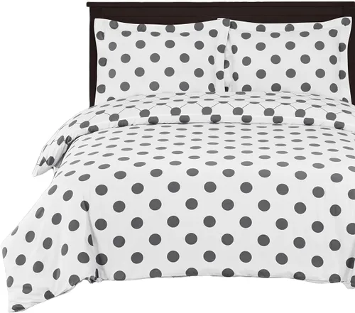 Juego de cama de 3 piezas, funda de edredón y relleno de edredón con relleno de edredón alternativo Dobby extra cálido junto con 100% algodón percal