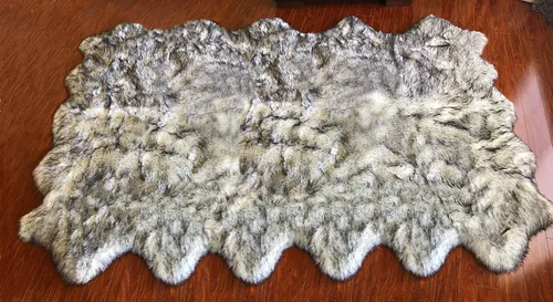 Miniatura 64 de LAMBZY Alfombra sintética de piel de oveja auténtica, con textura inferior gruesa, fuerte, fácil de lavar, resistente a las manchas, perfecta
