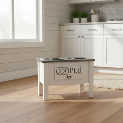Miniatura 29 de GrooveThis Woodshop Soporte Personalizado de Cuenco Elevado para Perros de Tamaño Grande, Mediano, Pequeño y Extra Pequeño - Cuencos de Acero Negro