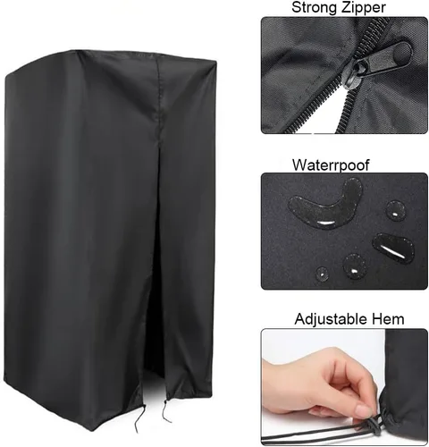 Miniatura 4 de Cubierta para estación de barra de dominadas, 40 x 42 x 64 pulgadas, cubierta protectora para entrenamiento de fuerza, soportes de inmersión, Negro