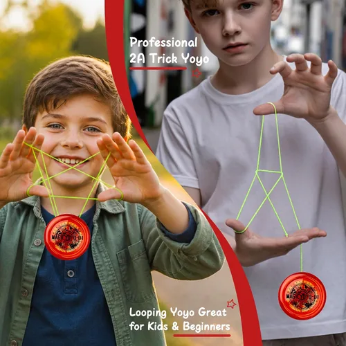 Miniatura 3 de Looping Yoyo D1 Responsive YoYo para niños principiantes, Yo Yo Yo de 2A Loop Yo-Yo Starter Yo-Yo Easy to Play Trucos de cuerda básicos (rojo)