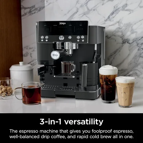 Miniatura 2 de Ninja Luxe Café Premier, máquina de café expreso, cafetera de goteo y preparación rápida en frío, molinillo integrado, manipulación asistida