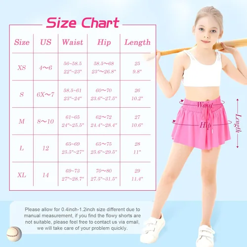 Miniatura 6 de Pantalones cortos fluidos de mariposa con bolsillo 2 en 1, pantalones cortos atléticos para correr, para niñas, niños, entrenamiento activo