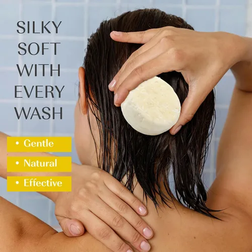 Miniatura 4 de Barra de champú sólido orgánico para cabello seco, rizado y adelgazante Nutrición profunda con aceite de marula y manteca de karité, manteca