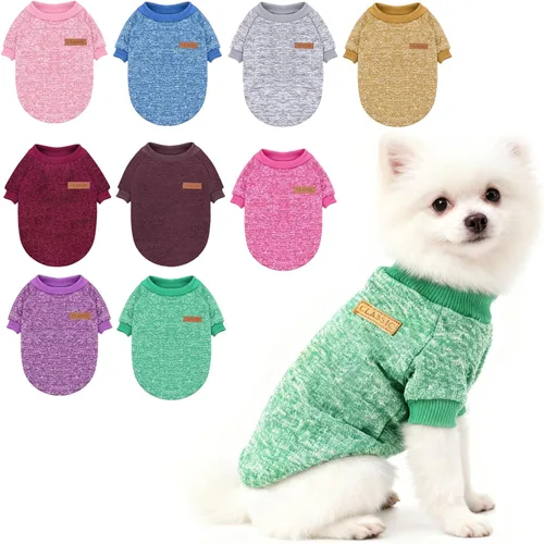 Miniatura 21 de Idepet Suéter clásico para perro, abrigo de vellón para perros pequeños, medianos, ropa cálida para perros y gatos, disfraces suaves para cachorros