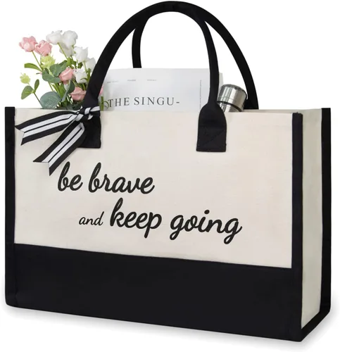 TOPDesign Bolsa de lona para mujer, regalos inspiradores personalizados para mejor amiga, hija, hermana, novia, adolescentes, regalo de aliento para