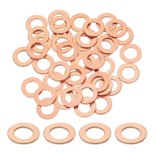 Miniatura 16 de uxcell 75 anillos de sellado de arandela plana M36 de cobre, 1.417 in ID 1.654 in OD 0.059 in de grosor, arandelas de trituración de cobre, junta