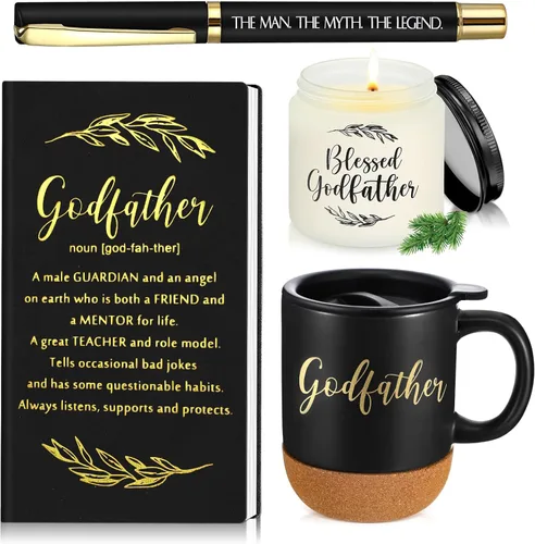 Miniatura 10 de Hushee 4 piezas de regalos cristianos para hombres, taza de café del hombre de Dios, diario de oración, vela perfumada, bolígrafo bíblico, regalos