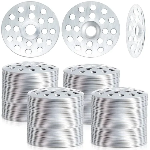 Miniatura 8 de 200 piezas de arandelas de reparación de pared de yeso de 1 pulgada, arandela de metal de zinc para tornillos, anillos de reparación de techo plano