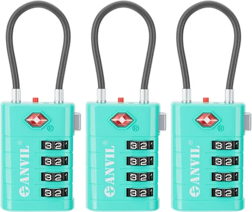 Miniatura 26 de ANVIL Candados de equipaje TSA de 4 esferas con alerta de búsqueda: núcleo TSA008 mejorado para máxima seguridad, ideal para equipaje, maleta