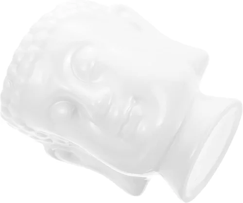 Happyyami Maceta de cerámica para plantas de interior, diseño de estatua de Buda para decoración del hogar, 1 ud