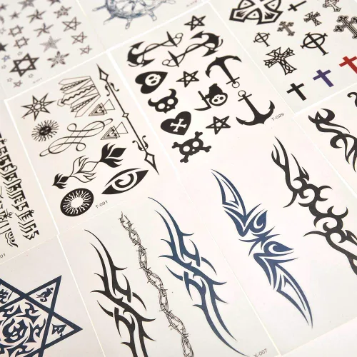 Miniatura 6 de PowerTRC Tatuajes temporales para adultos y niños Tatuajes falsos temporales impermeables Muchos diseños y símbolos diferentes