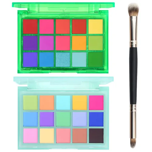 Miniatura 8 de UCANBE Paleta de sombra de ojos ahumada en negro, 15 colores de sombras de ojos oscuras brillantes mate metálicas, kit de sombras de ojos altamente