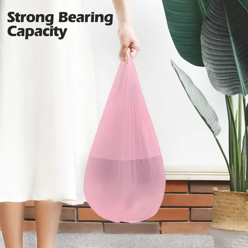 Miniatura 7 de Bolsas de basura portátiles de 2 a 4 galones, 60 bolsas de basura pequeñas gruesas para oficina, cocina, dormitorio, bolsas de basura fuertes (rosa)