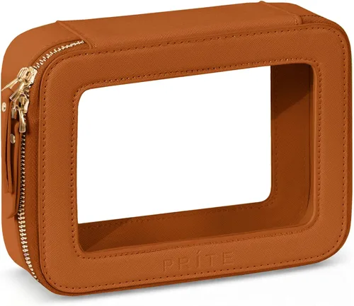 Miniatura 16 de Prite Bolsa de maquillaje transparente, estuche organizador de cosméticos, bolsa de aseo de viaje impermeable, bolsa para el cuidado de la piel