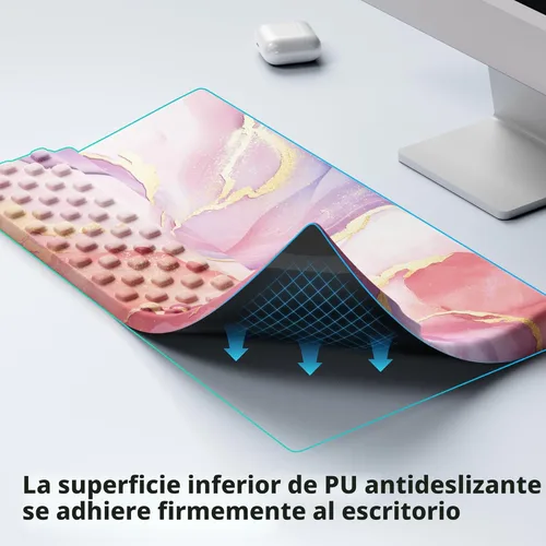Miniatura 5 de Ospelelf Reposamuñecas para teclado, cómodo soporte ergonómico para teclado para oficina y hogar Rosa