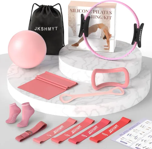 Miniatura 7 de Pilates Ring Kit for Women, Pilates Equipment – 14.5" Home Magic Circle Workout with Pilates Ball, Resistance Bands, Better me Pilates Essentials