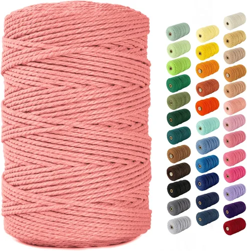 Miniatura 106 de Nook Theory - Cuerda de macramé de 3 mm, 220 yardas de cuerda de algodón, hilo de 4 mm y 5 mm, cuerda para manualidades, perfecta para colgantes