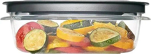 Miniatura 4 de Rubber maid Premier, 3 tazas Premier Flex & Seal - Juego de almacenamiento de alimentos, 3 recipientes Tritan, 3 tapas flexibles y selladas grises