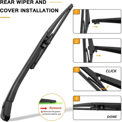 Miniatura 5 de AUTOBOO Reemplazo para Toyota 4Runner 2003-2009 Juego de Brazo y Escobilla de Limpiaparabrisas Trasero - Calidad OEM, Larga vida OE:8524135031