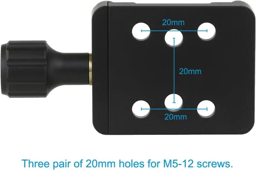 Miniatura 6 de Haoge CP-20 - Soporte de adaptador de abrazadera de tornillo con tres pares de agujeros de 0.787 in para sistema de soporte de bricolaje con placas