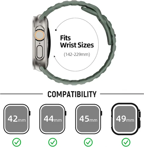 Miniatura 3 de Correas de silicona deportivas compatibles con Apple Watch Band de 1.929 in, 1.811 in, 1.772 in, 1.732 in, 1.654 in, 1.614 in, 1.575 in, 1.496 in