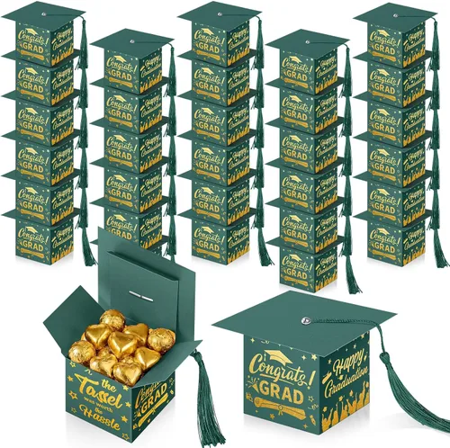 Miniatura 15 de TaoBary 30 cajas de dulces de graduación 2026, decoraciones de graduación, regalos de fiesta, caja de gorra de graduación con borla para suministros