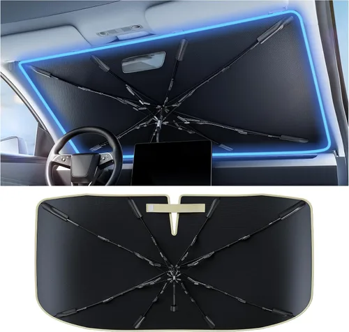 Miniatura 74 de Nmoiss [Escudo térmico con revestimiento de vinilo] Parasol para parabrisas personalizado para Mazda 3, protege el automóvil de los rayos solares