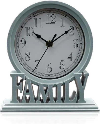 Miniatura 9 de Reloj de sobremesa de 6.5 pulgadas, estilo vintage, sin tictac, funciona con pilas, con movimiento de cuarzo, vidrio HD para niños, dormitorio, sala