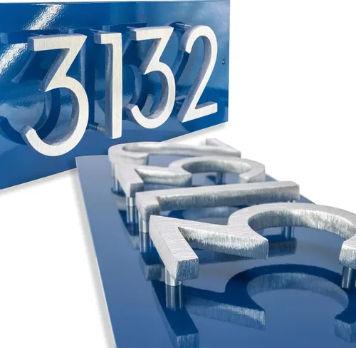 Miniatura 3 de Montague Metal Products Placa de dirección horizontal de 6 pulgadas flotante con números de casa, aluminio, fácil de instalar, horizontal, 4 dígitos