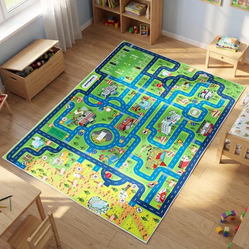 Miniatura 5 de Esup Alfombras antideslizantes de 4 x 6 pies para niños, perfectas para salas de juegos, dormitorios y guarderías, alfombra de seguridad extra