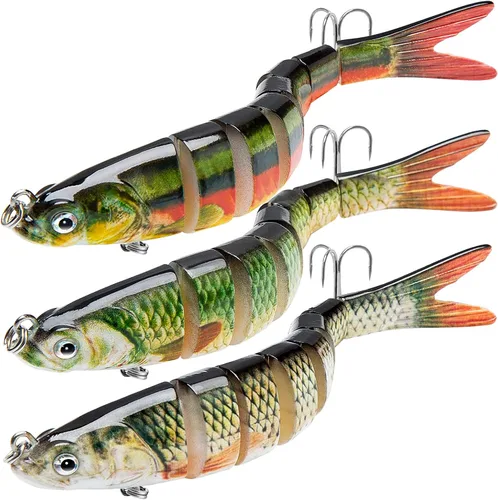 Miniatura 11 de Bass Fishing Lure for Freshwater and Saltwater Lifelike Fishing Lures Multi Jointed Swimbait for Bass Trout Crappie Walleye Pike Fishing Gifts for