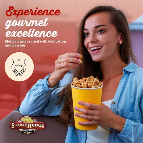 Miniatura 5 de StoneHedge Farms Palomitas de maíz gourmet de caramelo - Deliciosamente antiguas de 32 onzas. ¡Bañera alta! - Fabricado en los Estados Unidos