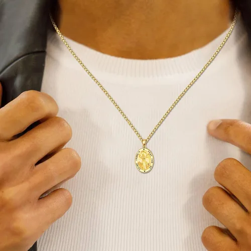 Miniatura 479 de Collar de plata de ley 925 con medalla de San Patrón, colgante de protección católica, amuleto, joyería religiosa para hombres y mujeres