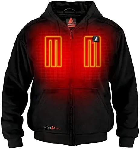 Miniatura 7 de ActionHeat Sudadera con capucha recargable con batería de 5 V, unisex, sudadera con capucha de calefacción con operación táctil, sistema