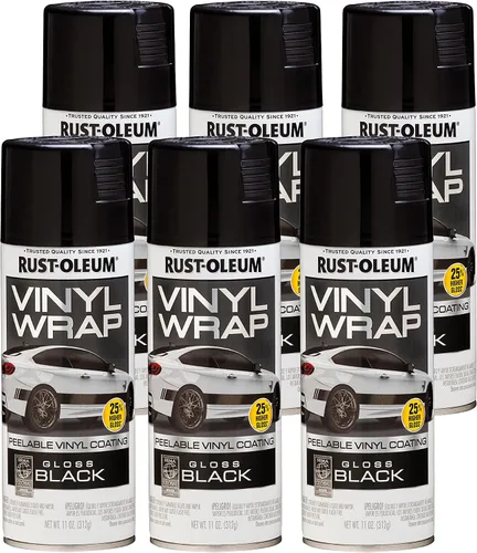 Rust-Oleum Automotive 352724 Rust-Oleum - Aerosol de envoltura de vinilo, negro, 11 onzas (paquete de 6)