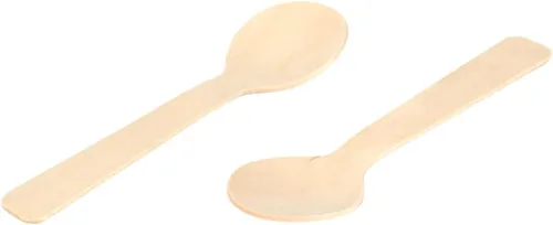 Miniatura 4 de Cucharas desechables de madera, 100 unidades, ecológicas, compostables, biodegradables, para helado, para cocinar, servir utensilios de cocina