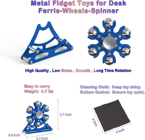 Miniatura 2 de Juguetes de escritorio-Fidget-Toys Norias-Fidget-Spinner: Spinner cinético de metal 4 minutos, juguete EDC, gadgets geniales para la escuela