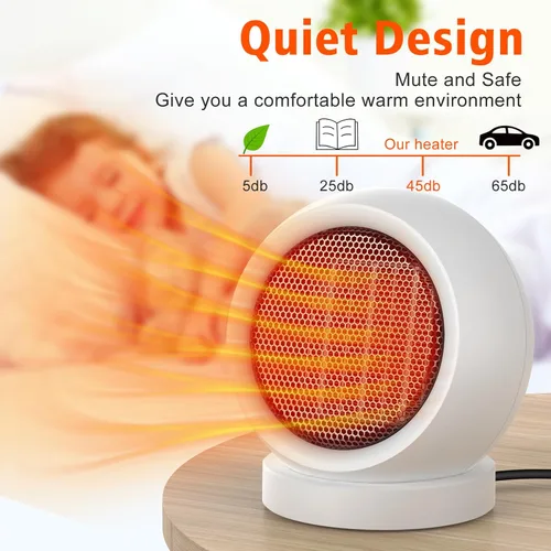 Miniatura 2 de Coolfor Calentador de espacio, calentador de escritorio de 600 W de eficiencia energética para uso en interiores, calentador eléctrico de escritorio