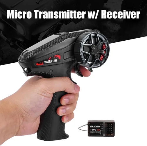 Miniatura 4 de INJORA INT-T6M 2.4GHz Transmisor de Radio Digital Micro Control Remoto con Receptor de 6 Canales para Actualización de 1/24 1/18 RC (T6M)