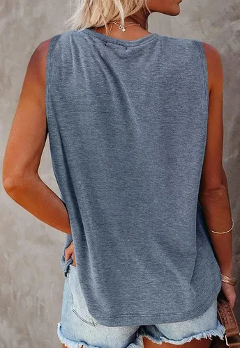 Miniatura 3 de Camiseta sin mangas para mujer, diseño de aventura y vacaciones, con diseño de animales y paisajes naturales